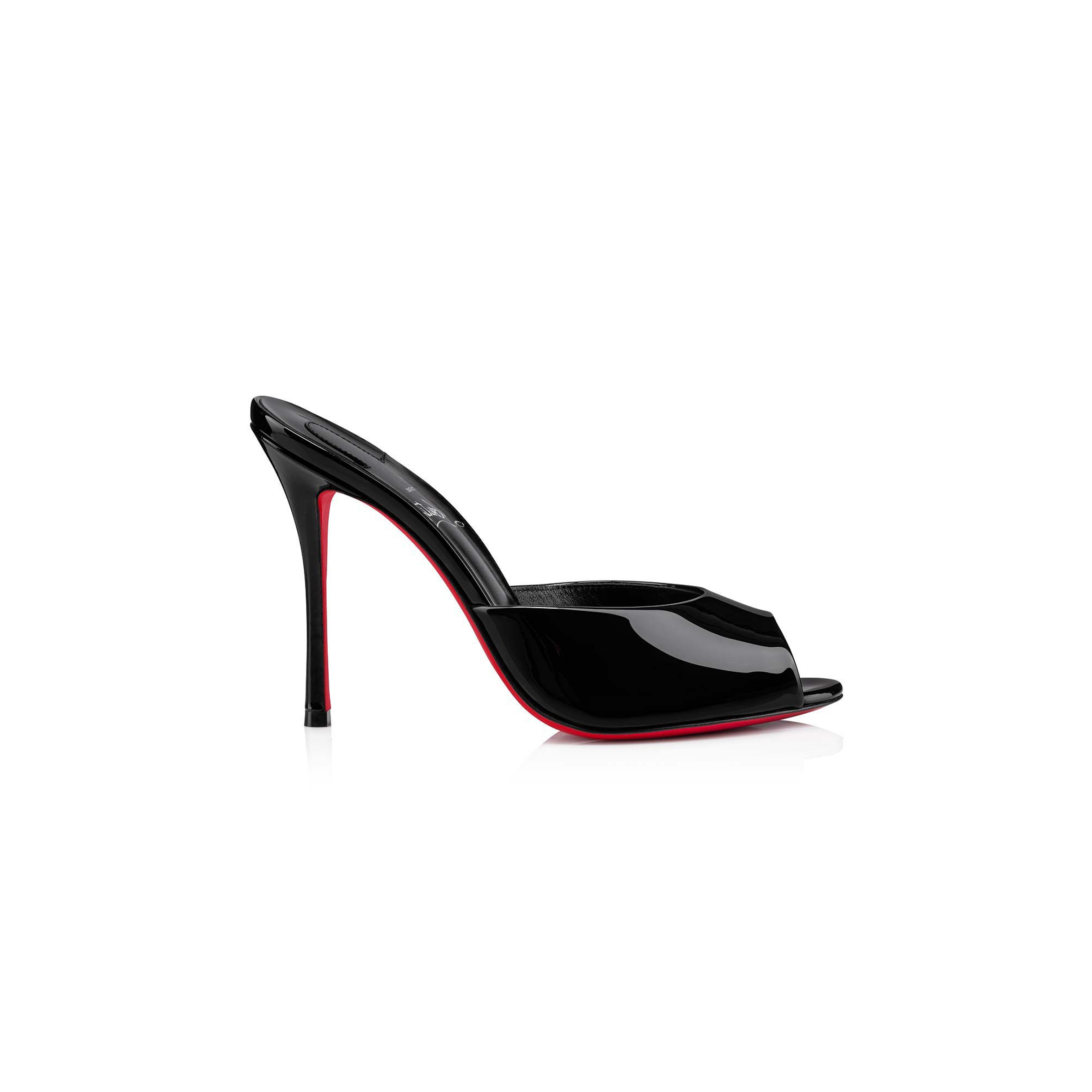 CHRISTIAN LOUBOUTIN ME DOLLY 100 MM MULES-PATENT CALF LEATHER-BLACK-WOMEN 1221318B439 CHRISTIAN LOUBOUTIN ME DOLLY 100 MM MULES-PATENT CALF LEATHER-BLACK-WOMEN 1221318B439